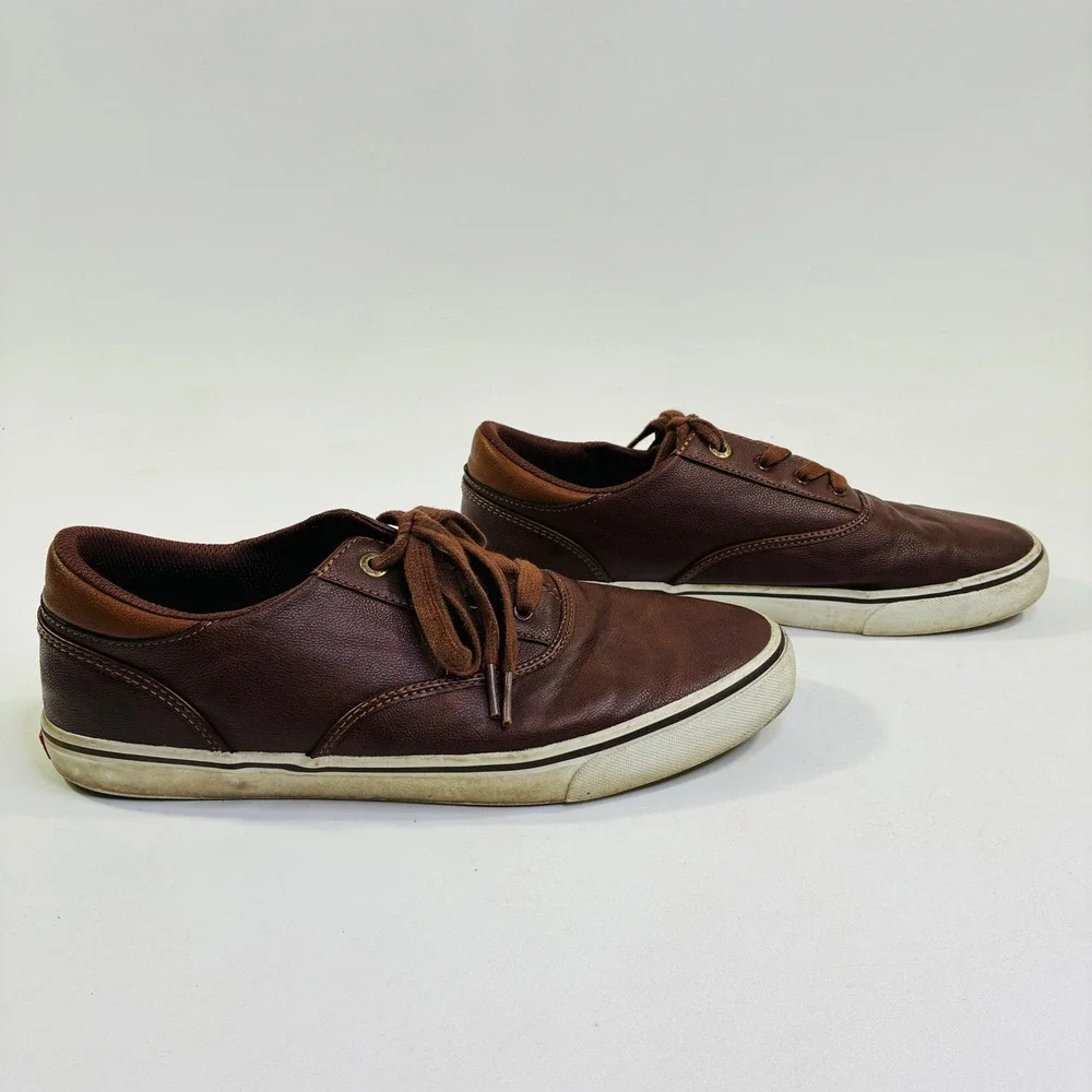 Levis Mens 10.5 Brown Synthetic Leather Low Top Sneakers 51822002B Casual Shoes